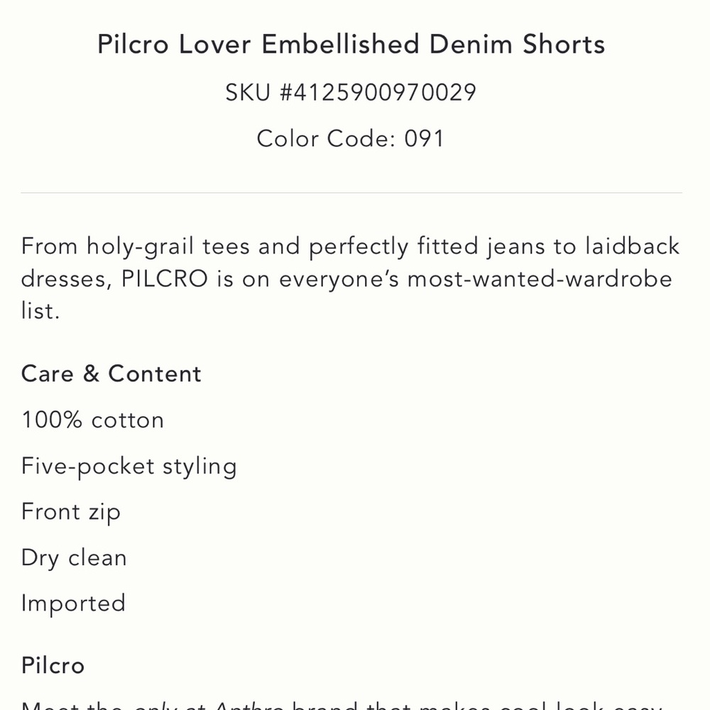 Pilcro Rhinestone Jean Shorts - Picture 5 of 9